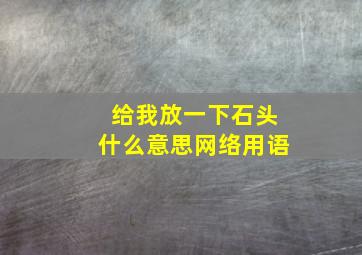 给我放一下石头什么意思网络用语