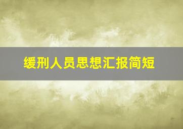 缓刑人员思想汇报简短