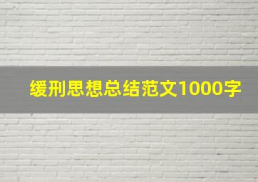 缓刑思想总结范文1000字