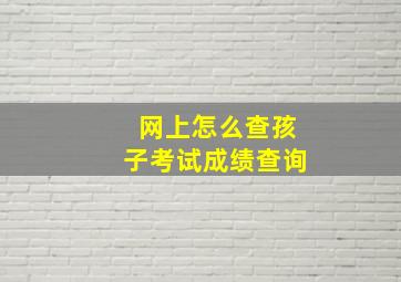 网上怎么查孩子考试成绩查询