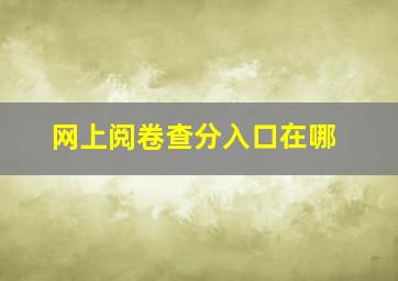 网上阅卷查分入口在哪