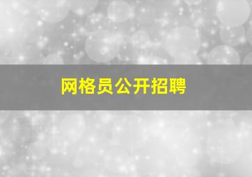 网格员公开招聘