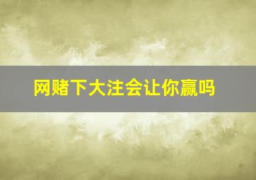 网赌下大注会让你赢吗