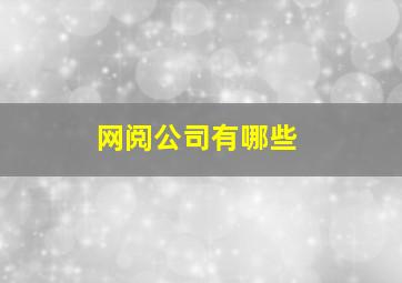 网阅公司有哪些