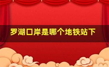 罗湖口岸是哪个地铁站下