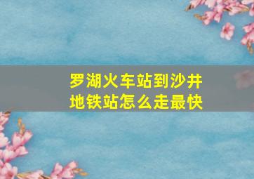 罗湖火车站到沙井地铁站怎么走最快