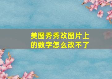 美图秀秀改图片上的数字怎么改不了