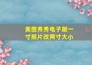 美图秀秀电子版一寸照片改两寸大小