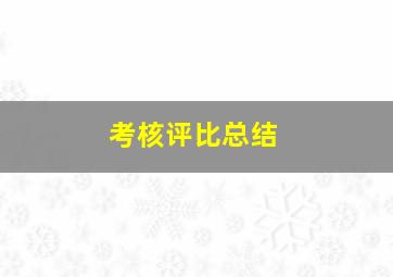 考核评比总结