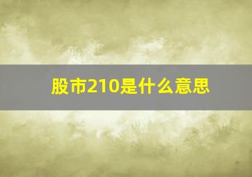 股市210是什么意思