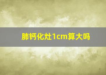 肺钙化灶1cm算大吗