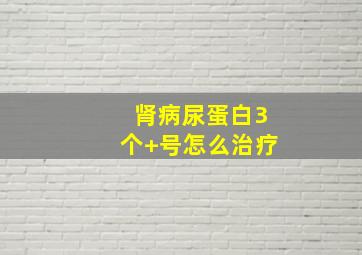 肾病尿蛋白3个+号怎么治疗