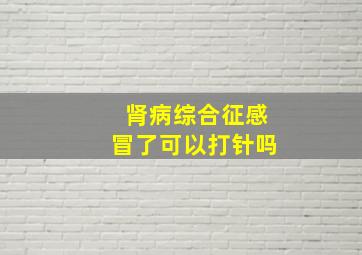 肾病综合征感冒了可以打针吗