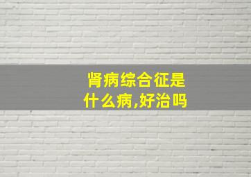 肾病综合征是什么病,好治吗