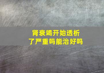 肾衰竭开始透析了严重吗能治好吗