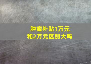 肿瘤补贴1万元和2万元区别大吗