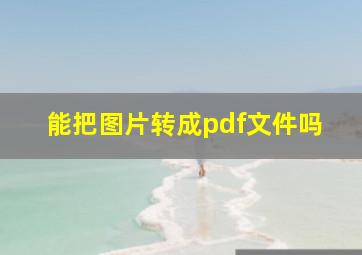 能把图片转成pdf文件吗