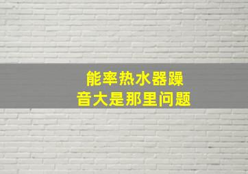 能率热水器躁音大是那里问题