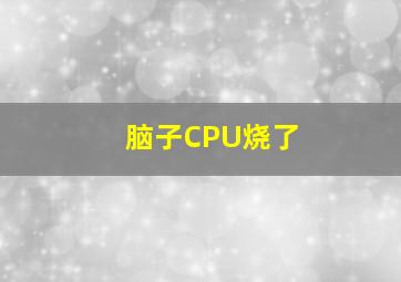 脑子CPU烧了