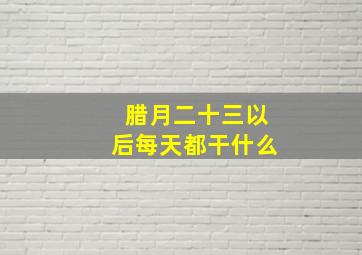 腊月二十三以后每天都干什么