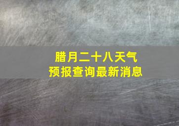 腊月二十八天气预报查询最新消息