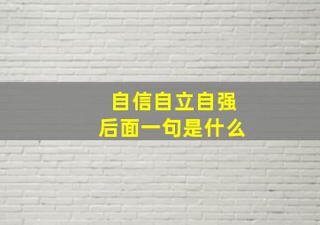 自信自立自强后面一句是什么