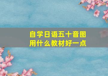 自学日语五十音图用什么教材好一点