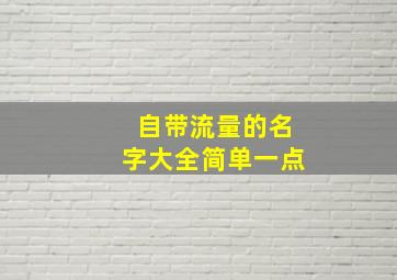 自带流量的名字大全简单一点