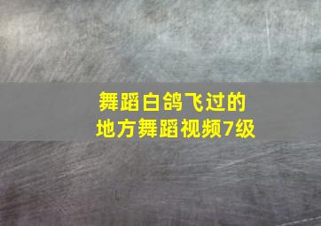 舞蹈白鸽飞过的地方舞蹈视频7级