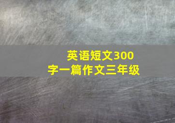 英语短文300字一篇作文三年级