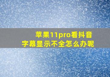 苹果11pro看抖音字幕显示不全怎么办呢