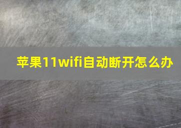 苹果11wifi自动断开怎么办