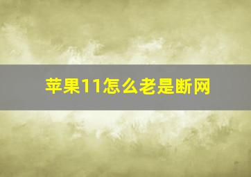 苹果11怎么老是断网