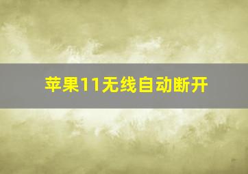 苹果11无线自动断开