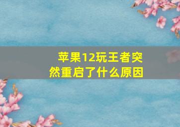 苹果12玩王者突然重启了什么原因