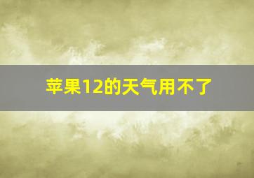 苹果12的天气用不了