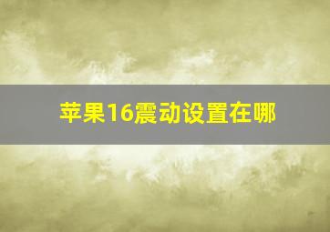 苹果16震动设置在哪