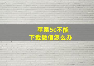 苹果5c不能下载微信怎么办