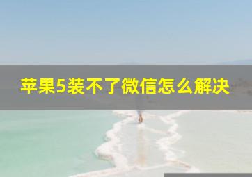 苹果5装不了微信怎么解决