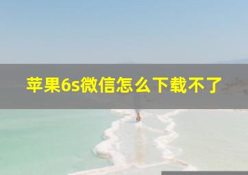 苹果6s微信怎么下载不了