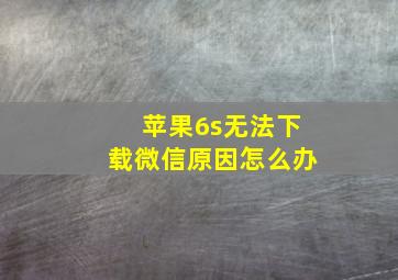 苹果6s无法下载微信原因怎么办