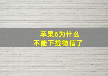 苹果6为什么不能下载微信了