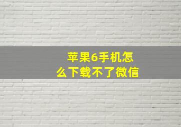 苹果6手机怎么下载不了微信