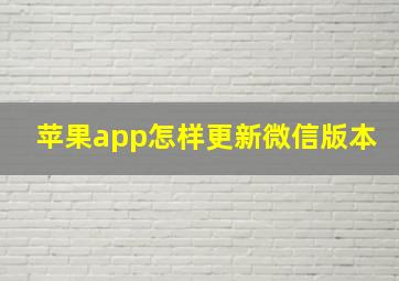 苹果app怎样更新微信版本