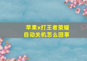 苹果x打王者荣耀自动关机怎么回事