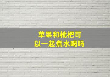 苹果和枇杷可以一起煮水喝吗