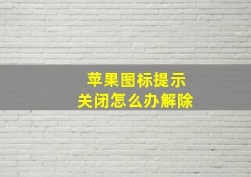 苹果图标提示关闭怎么办解除