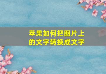 苹果如何把图片上的文字转换成文字