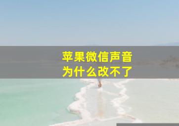 苹果微信声音为什么改不了