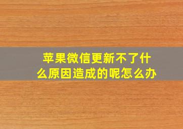 苹果微信更新不了什么原因造成的呢怎么办